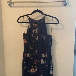 Dark blue floral maxi dress